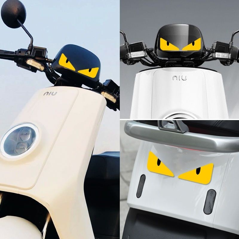 小惡魔眼睛個性創意搞笑貼汽車貼紙電動摩托車頭盔反光裝飾玻璃貼