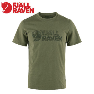 【Fjallraven 小狐狸 男 Lush Logo T-shirt《月桂綠》】F12600219/短T/短袖/圓領T