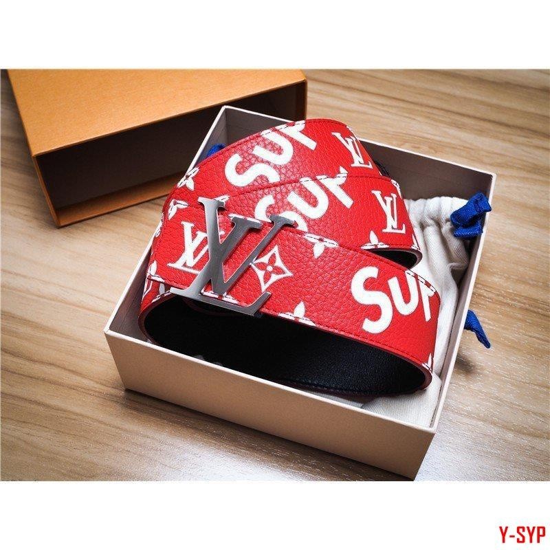 苑苑二手/LV Supreme Louis Vuitton x SUP 聯名 老花 皮帶 腰帶