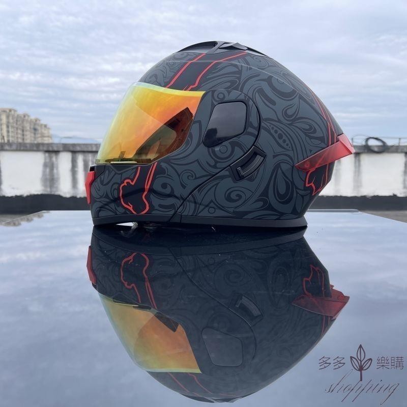 新3C认证ORZ摩托车揭 面盔双镜片头盔 男女全盔四季尾翼