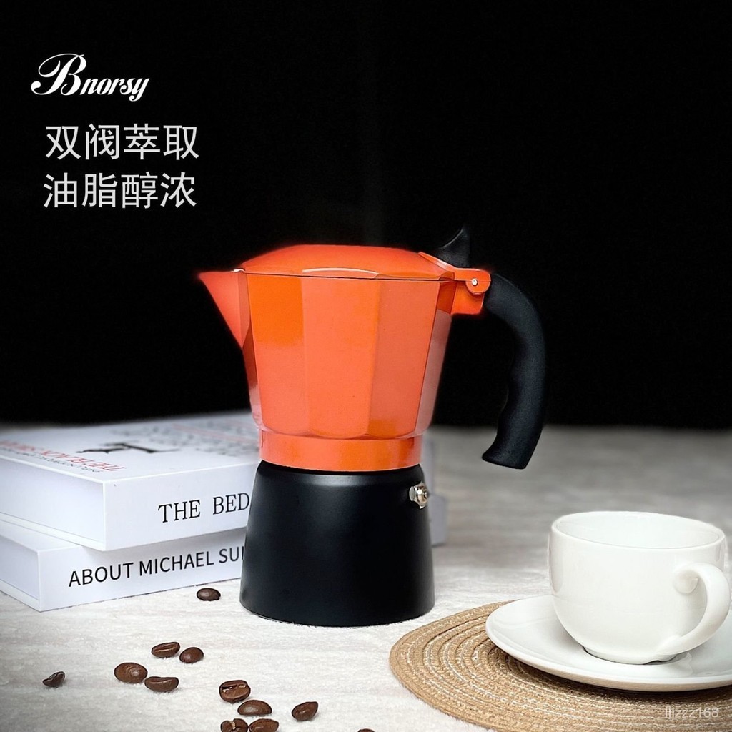 《台灣特賣》戶外露營家用意式摩卡壺 雙閥摩卡壺 高壓咖啡壺 便攜增壓複古歐式 意式咖啡濃縮器