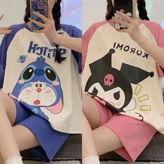 哆啦A夢睡衣女🎀 睡衣女夏睡衣女夏天短袖短褲卡通可愛甜美可愛 短袖睡衣套裝 居家服