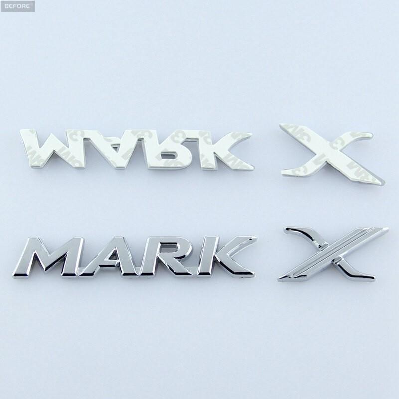 適用於適用於豐田卡羅拉 Previa Mark X logo 後備箱徽章背徽銀色 MarkX 英文字母貼紙改裝裝飾