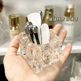 新品 特惠 精品 面膜勺子固定器面霜挖取勺玻璃鏡櫃桌面化妝護膚眼霜挑棒刷收納盒