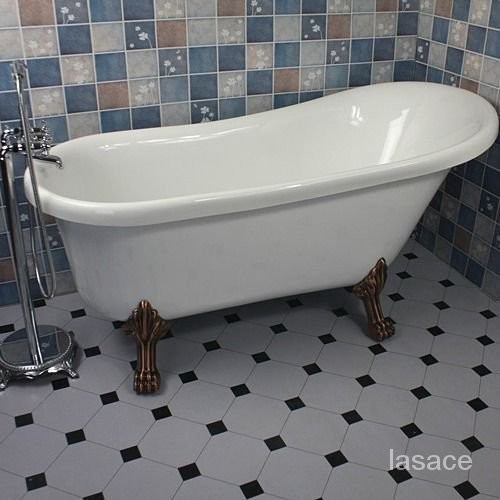 亞剋力獨立式歐式貴妃浴缸雙層傢用網紅保溫浴缸經典民宿拍照浴缸