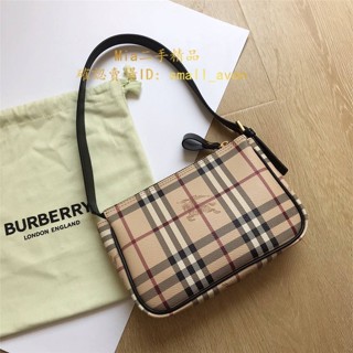 Mia二手 BURBERRY 博柏利 中古 戰馬格紋 經典 腋下包 肩背包 黑色