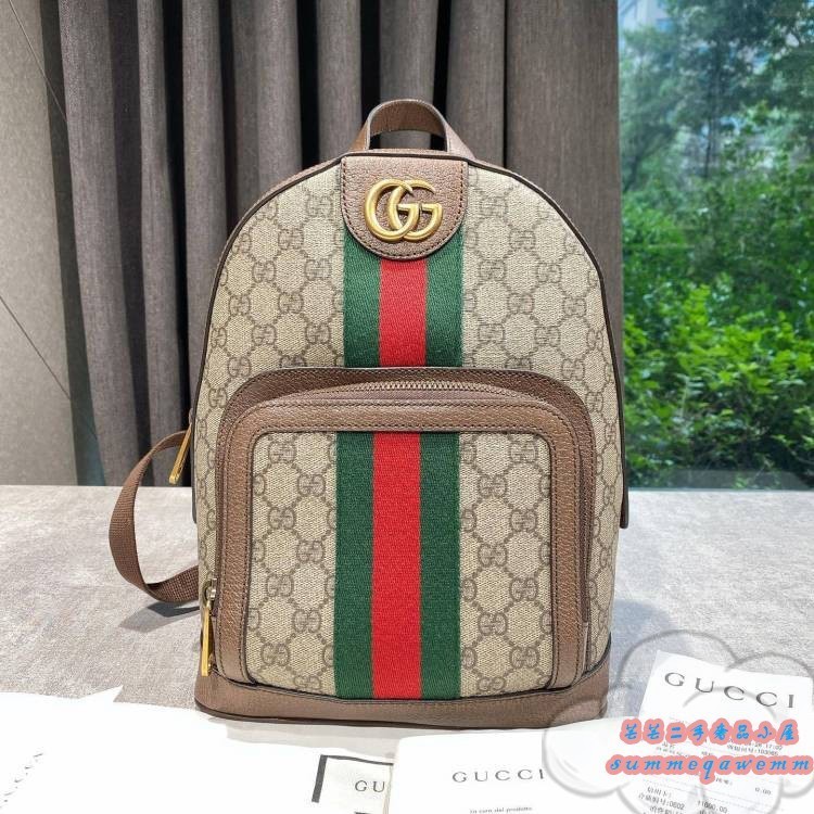 （精品二手）GUCCI古馳Ophidia Backpack經典GG帆布印花拼皮 小號 後背包/雙肩包/小書包547965