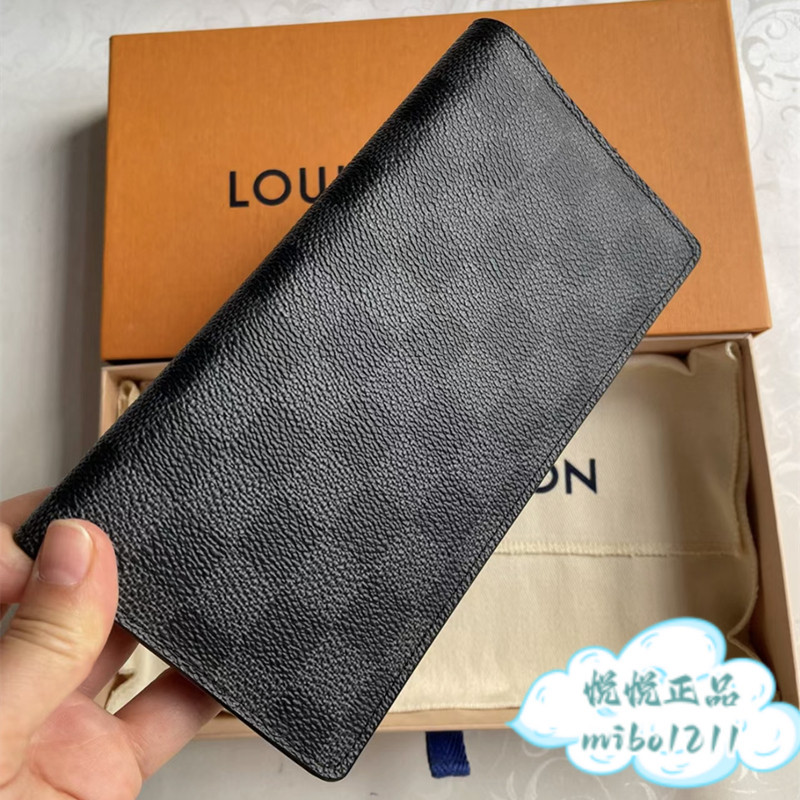 LV 路易威登 Brazza系列 Damier 棋盤格帆布對開長夾N62665 皮夾 卡夾 專櫃二手正品