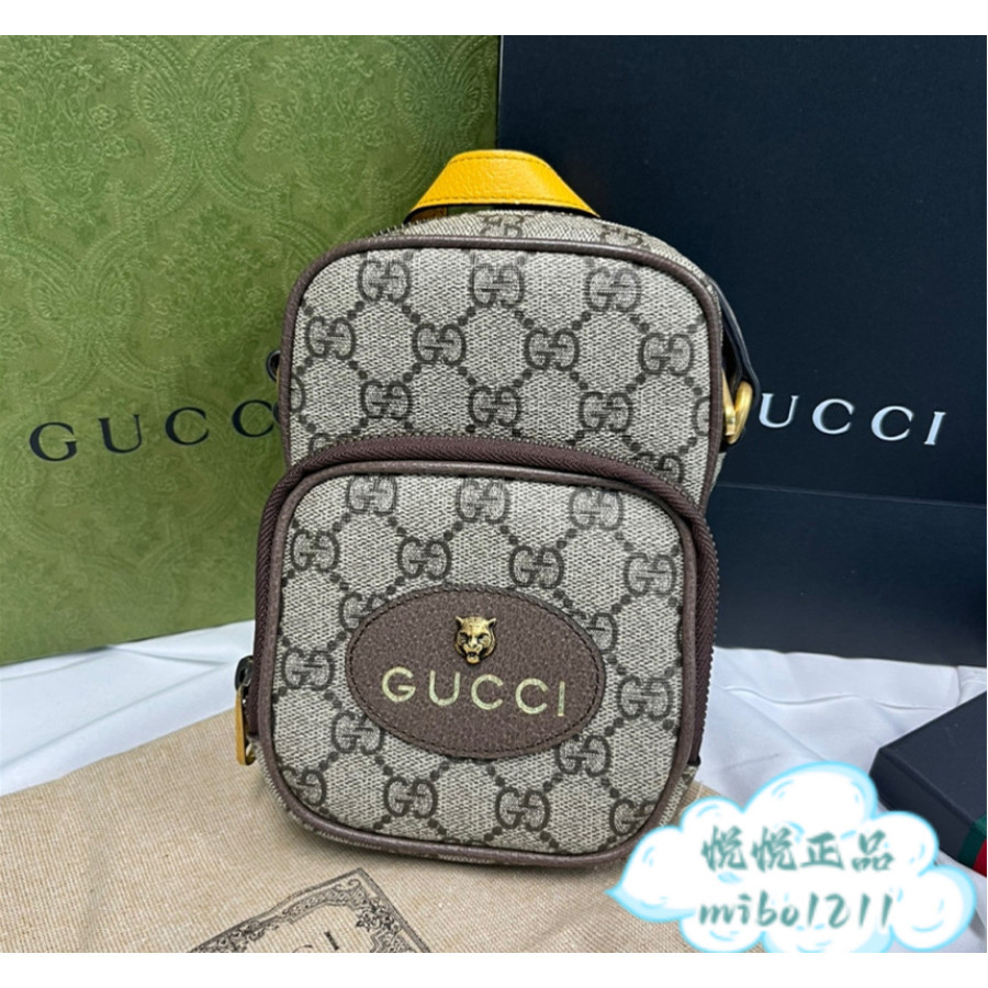 GUCCI 古馳 neo vintage 虎頭相機包 658556 新款手機包 斜挎包 肩背包