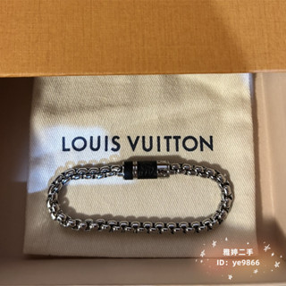 LV 路易威登 Monogram 手鏈 M62592 帆布 銀色手鏈 古巴手鏈