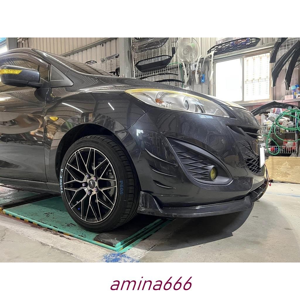 蔓森✌MAZDA5 馬5 競速版 水轉印卡夢 前下巴 前鏟 前定風翼 前擾流板 下擾流板 通用下巴✌88