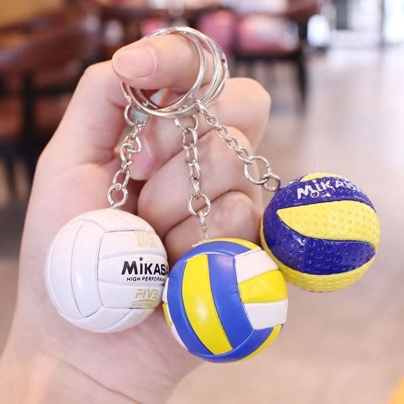 精選熱銷 新款排球鑰匙扣創意書包掛件中國女男mikasa排迷你紀念品比賽獎品