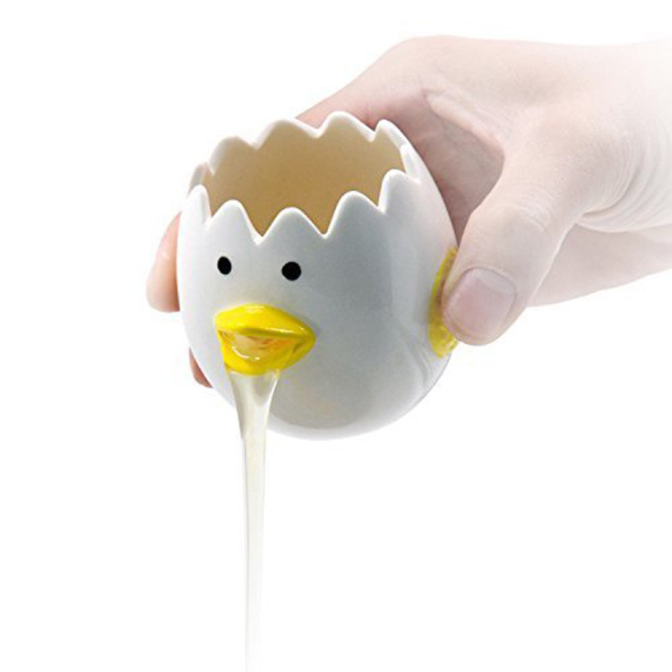 台灣熱賣🔥 新品推薦 可愛小雞陶瓷蛋清分離器創意分蛋器蛋黃蛋白分離器過濾器烘焙工具 免運