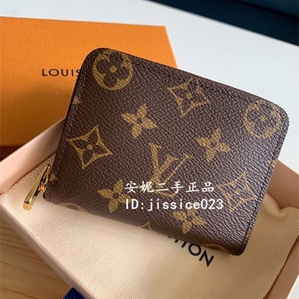 現貨二手 LV 一字拉鏈錢包 LOUIS VUITTON 原花 女士零錢包 卡片包 短夾 M60067 現貨