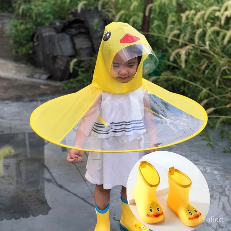 🔥台灣發售🔥  雨傘帽 頭戴傘帽 雨衣兒童雨傘帽頭戴式幼兒園寶寶雨鬥篷小學生防水飛碟雨衣