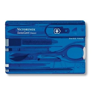 蝦皮隔日到貨 【Victorinox 瑞士維氏】瑞士刀 SWISS CARD CLASSIC瑞士卡 10用-透藍(0.7122.T2) 墊腳石購物網
