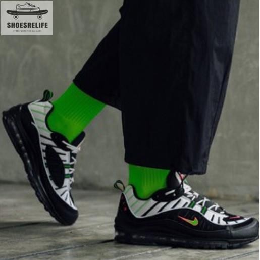 【SR】Nike Air Max 98 螢光黃 黑白 熊貓 復古 氣墊運動鞋 640744-015 現貨