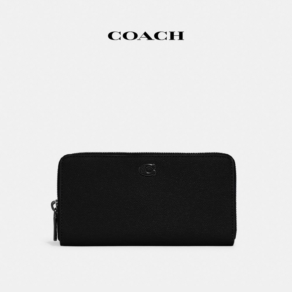 【COACH】經典Logo 風琴褶錢包-黑色(CJ884)｜官方直營