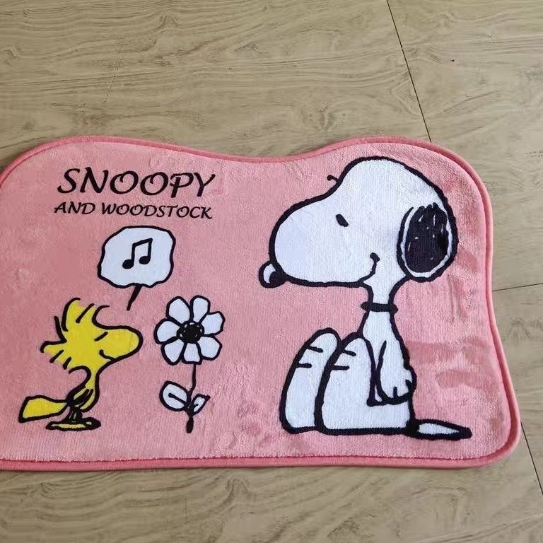 日式家用Snoopy史努比時諾比絨面海綿吸水防滑地墊門墊腳墊可機洗