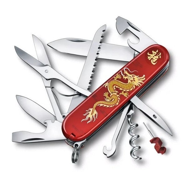 【Victorinox 瑞士維氏】瑞士刀 HUNTSMAN 2024 年龍年版中型袋裝刀(1.3714.E13) 墊腳石購物網