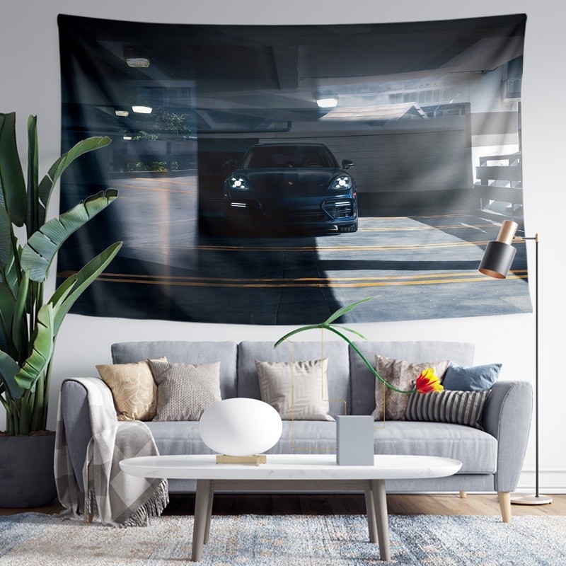 保時捷帕納梅拉Panamera豪華轎跑轎車墻布裝飾背景布海報掛布掛毯 可客製 超好看 必備