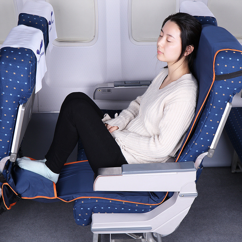 坐長途飛機睡覺神器便攜U型枕充氣腳墊高鐵腳踏兒童出國旅行用品