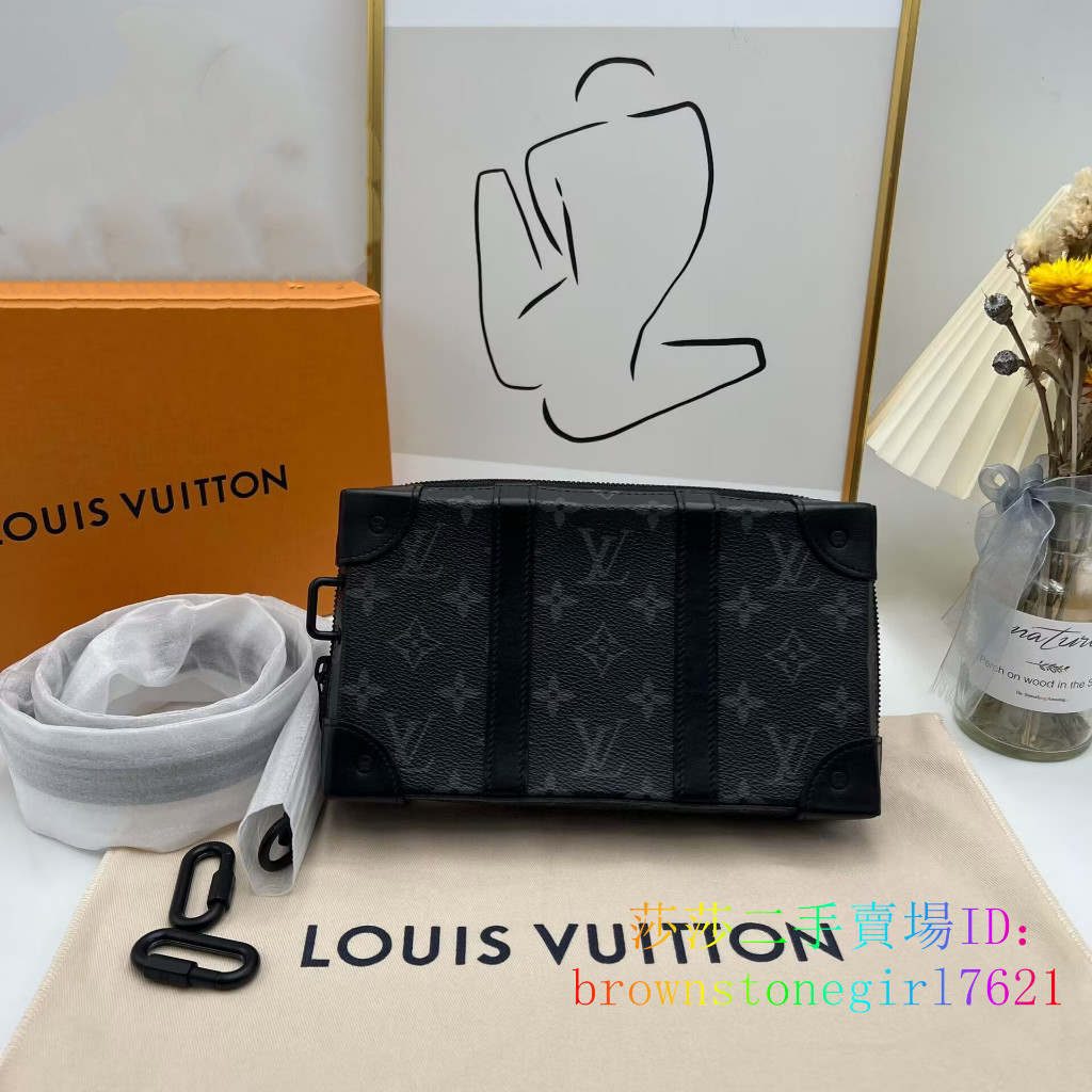 二手現貨 LV 路易威登 SOFT TRUNK 經典老花 帆布拼皮 小方包 手提包 單肩包 斜挎包 M69838 男款