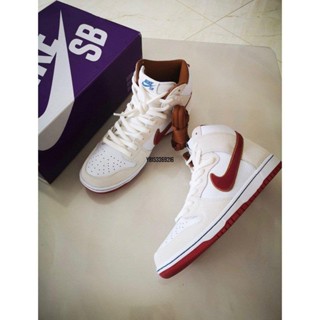 Nike SB Dunk High Sail Bright Crimson 奶油白 休閒 男女 CV9499-100潮鞋