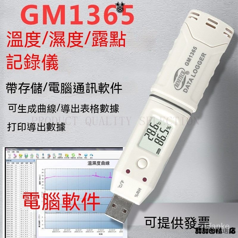 溫溼度數據記錄器 GM1365 數字溫濕度記錄儀 溫濕計 監測 溫度 濕度 紅外線測距儀 室內溫濕度儀 精選好物 PLC