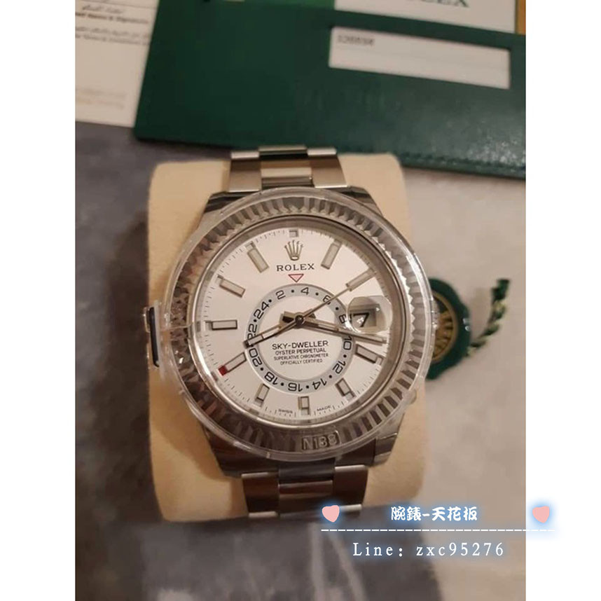 Rolex 勞力士 天行者 326934 白面 蠔式 天行者 沙羅裝置 兩地時區 白色面盤腕錶