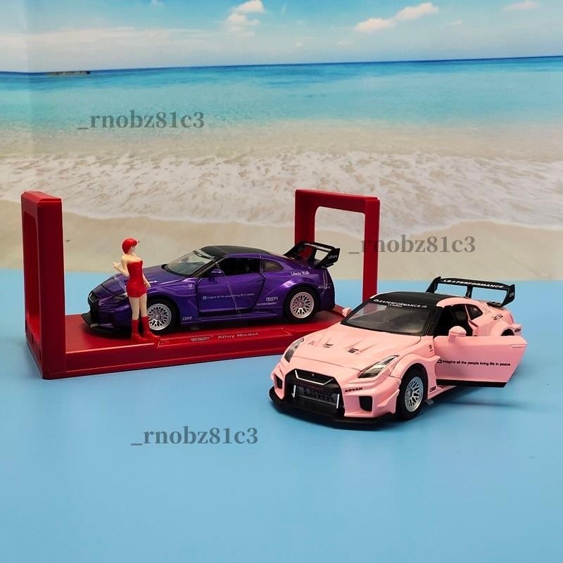 優品🚐日產模型車 1:32 gtr-sr2c模型 改裝模型車 賽車模型 合金玩具車 迴力車玩具 聲光玩具車 禮物