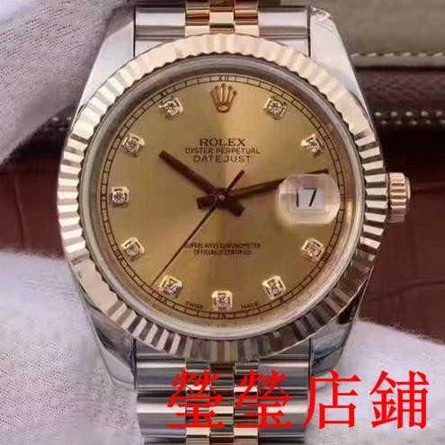 RG二手/Rolex勞力士潛航者男士腕錶 潮流時尚防水日曆機械手錶 男116233G 瑞士機芯 金色錶鏈 黃金錶