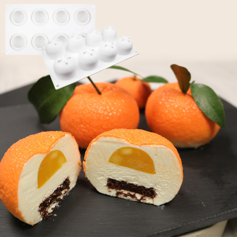 【ecoco】蛋糕模具 烘焙模具 慕斯模具 3D立體橘子慕斯蛋糕硅膠模具防真桔子柑橘冰淇淋甜品露楚烘焙工具