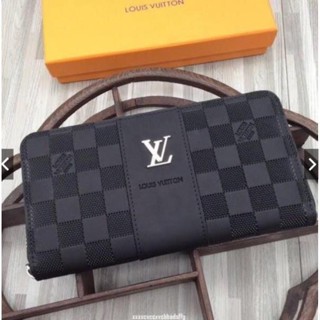 /二手 %-Louis Vuitton壓花LV紋 拉鏈長夾 男錢包 皮夾 信用卡包 男包 手拿包 手抓包 長夾