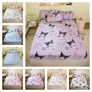 📣台灣發貨🌈卡通風格全棉全包裹床包 可愛紫色學生床墊保護套 單人 加大單人 標準雙人 加大雙人 床單 枕套