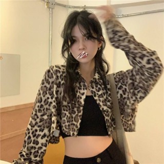 TK推薦✈夏季新款百搭豹紋小外套女辣妹短款外搭開衫薄款長袖防曬服上衣百搭外套 長袖上衣 薄外套