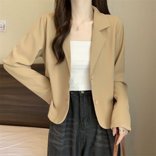 短款氣質小西裝外套女春秋新款韓版單排扣小個子休閒百搭洋氣西服XZWT~