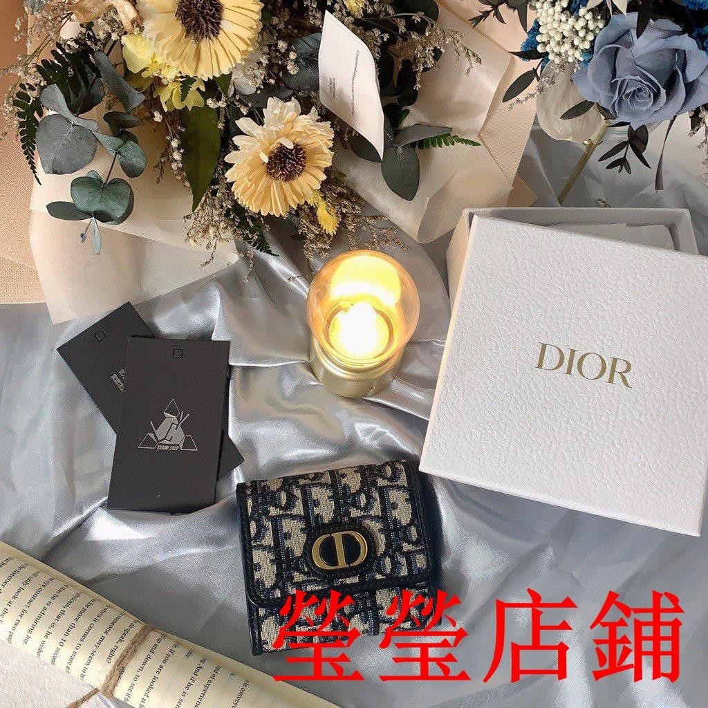 KG二手/DIOR 老花扣式短夾零錢包