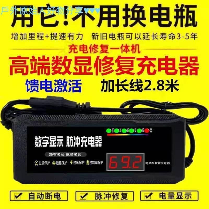 【台灣優選】 電池修復器 電動車充電器48V60 72 脈衝維護電瓶鉛酸電池JJ66