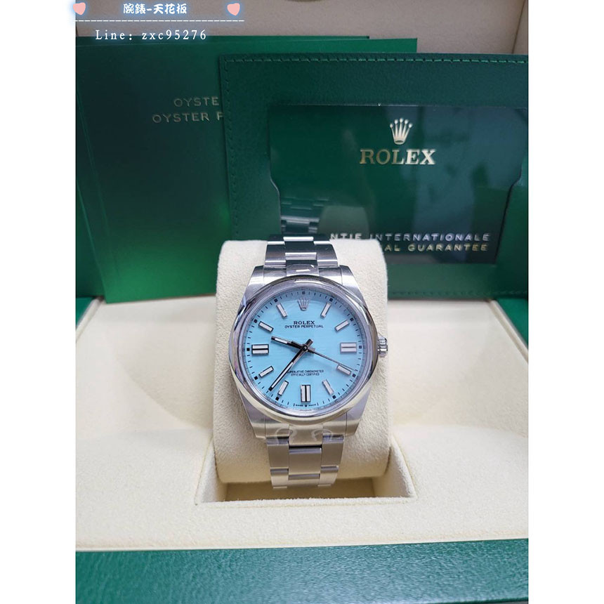 Rolex 勞力士 124300 21年 全膜 全新 Op Tiffany 藍面 41Mm 126000腕錶