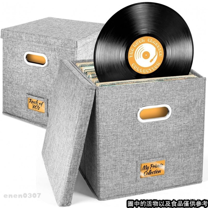 CD盒📦黑膠唱片收納箱 手提收納箱 大容量整理箱 帶蓋收納盒 手提箱 玩具收納箱 玩具收納 棉麻佈藝收納盒 AYDC