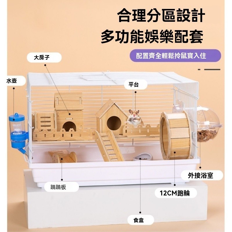 倉鼠籠子雙層 大基礎籠 金絲熊窩 大碼倉鼠籠 倉鼠屋 倉鼠小屋 倉鼠窩 躲避 躲藏 木製 木屋 倉鼠別墅 木製玩具 翹翹
