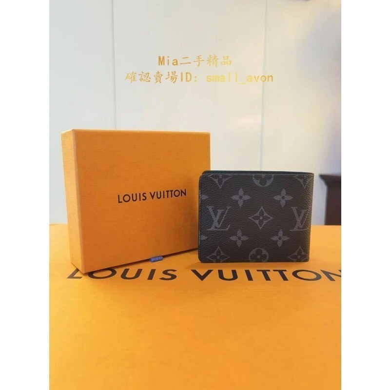 Mia二手 Louis Vuitton LV M62294 Slender 經典花紋雙折短夾.黑 有現貨 99新