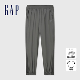 Gap 男裝 Logo束口鬆緊運動褲-黑灰色(544304)