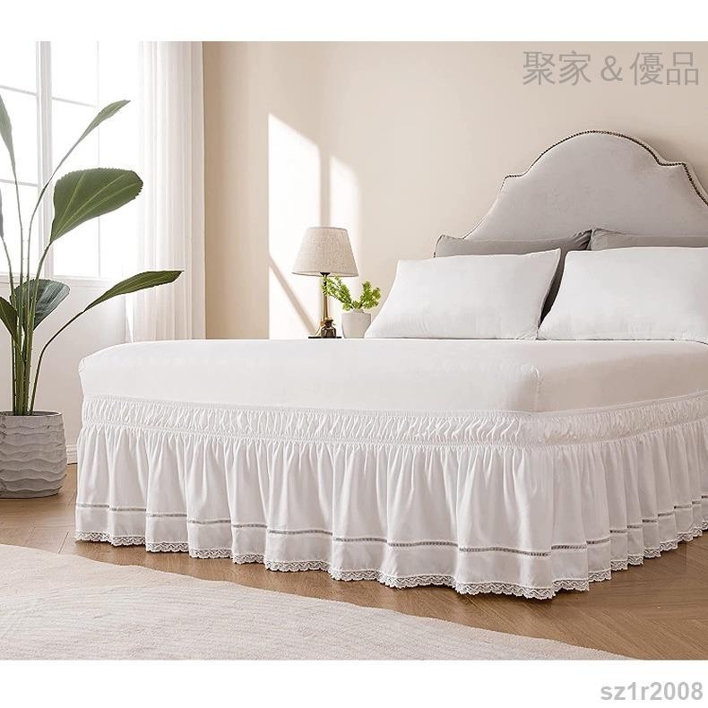 台湾热销︱床品韓系法式鏤空花邊蕾絲床裙床罩單件彈力床圍bedskirt