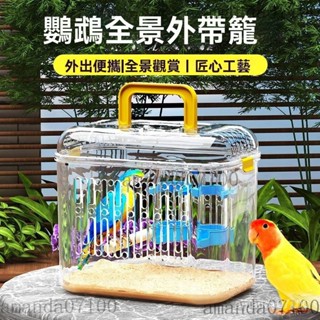 鸚鵡外出籠 寵物外出包 寵物揹包 寵物包 外出包 鳥籠鸚鵡籠牡丹貨八哥玄鳳專用大號金屬別墅傢用繁殖塑膠鳥籠子