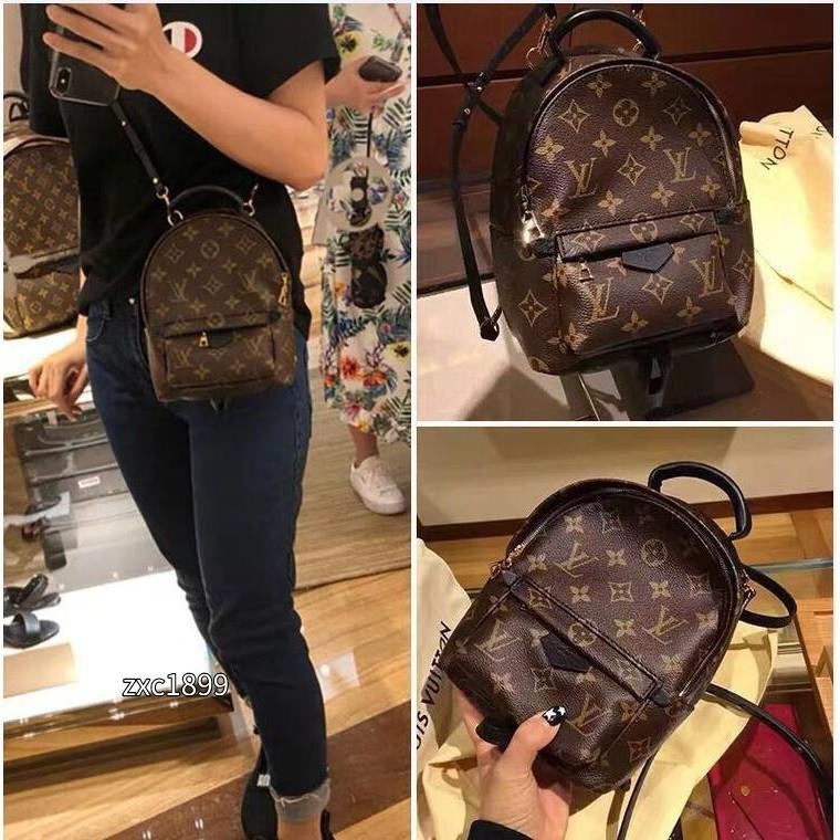 全新 真品 LV M41562pm 小款(中款)迷你 Mini 字紋 原花 牛皮 手提 後背包 現貨