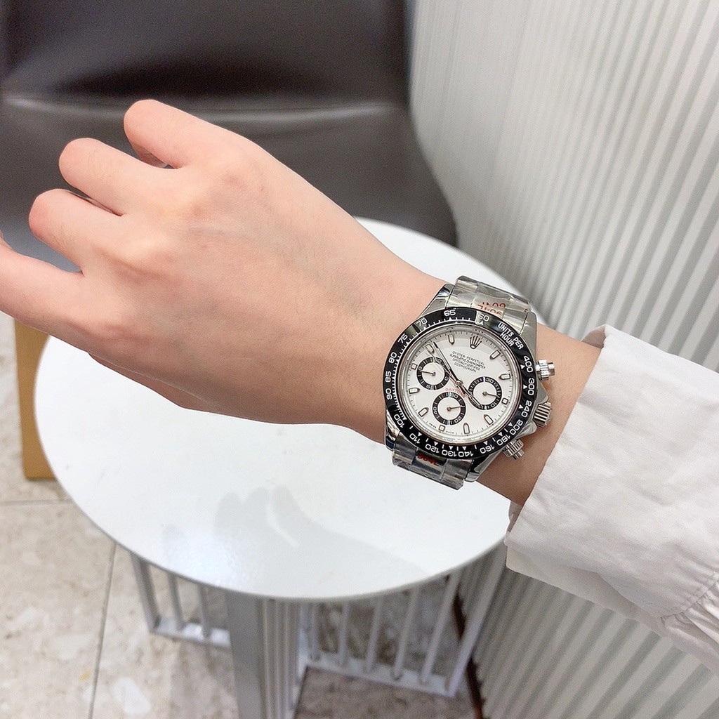 Rolex實照勞力士 宇宙計型迪通拿系列 男士手錶 石英錶 鋼帶 三眼計時錶 礦物質鏡面 百搭 經典男錶