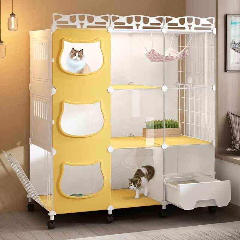 貓籠子家用室內貓窩貓廁所一體貓咪柵欄貓櫃貓屋貓別墅三層貓空籠