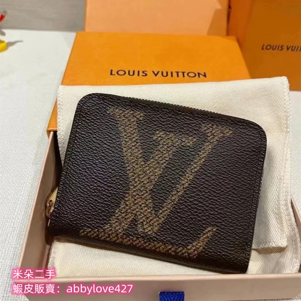 義大利製二手LV 路易威登 ZIPPY COIN PURSE 大花 拉鍊 零錢包 卡夾 卡包 M69354 短夾